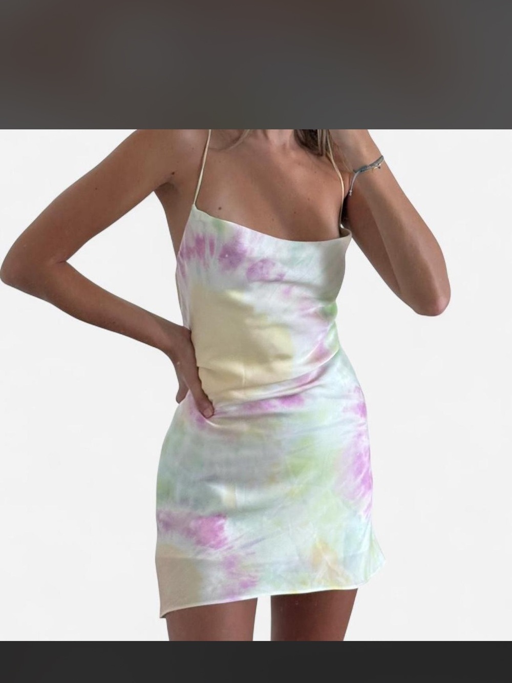 Tie-Dye Slip Dress in Pastel Multi